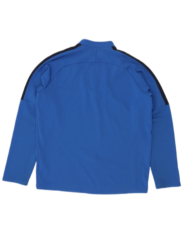 Nike Boys Pullover med lynlås-hals træningsdragt Top 13-14 år XL Blå Colourblock