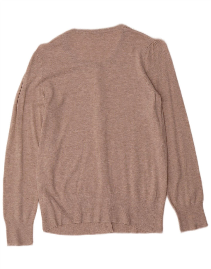 Marks & Spencer Dame Cardigan Sweater UK 12 Medium Beige Viscose