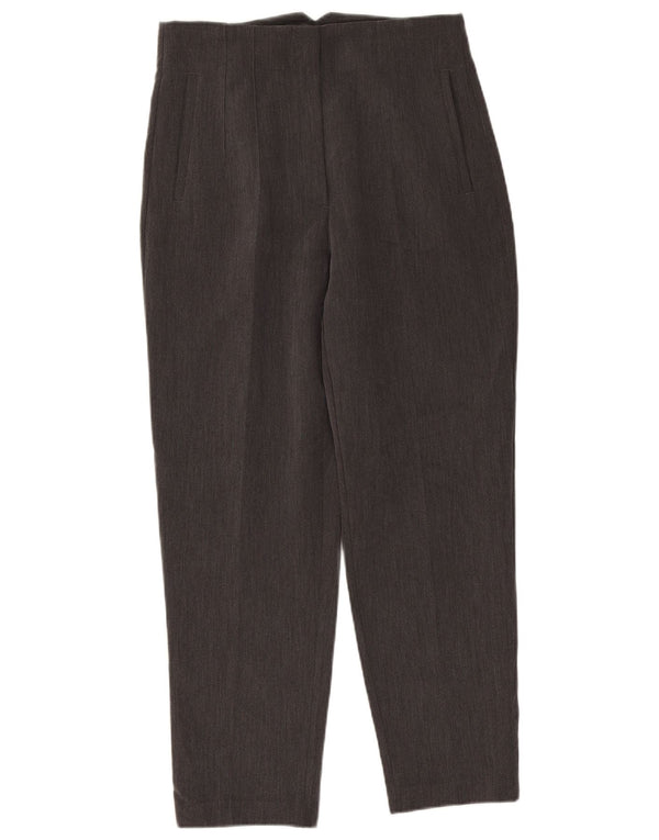 Zara Kvinder Højtaljet Suit Bukser Large W30 L26 Grå Polyester