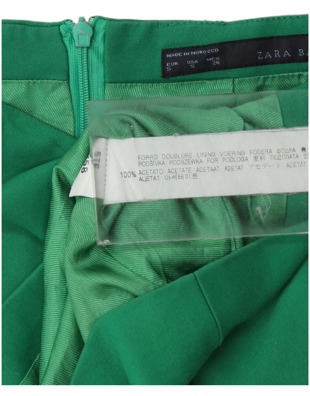 Zara Dame Mini-nederdel Small W26 Green Acetate