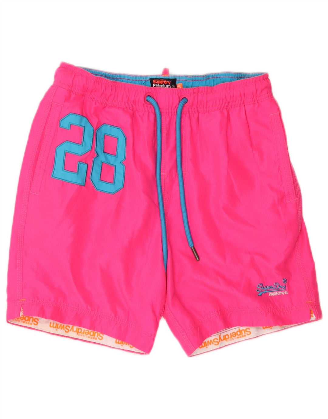 SUPERDRY Grafiske svømmeshorts til kvinder UK 10 Small Pink Polyester