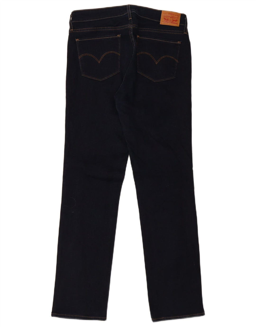 Levi's Dame 714 Straight Jeans W29 L31 Marineblå Bomuld
