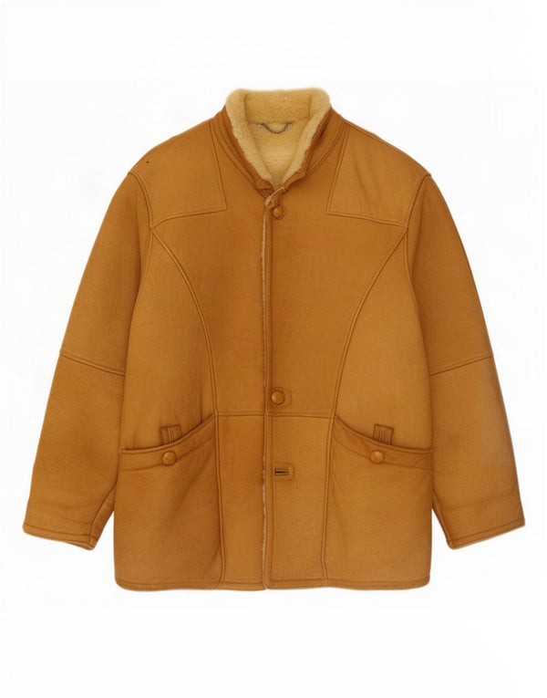 Ponte Vecchio Mens Shearling Jacket IT 54 2XL Brown