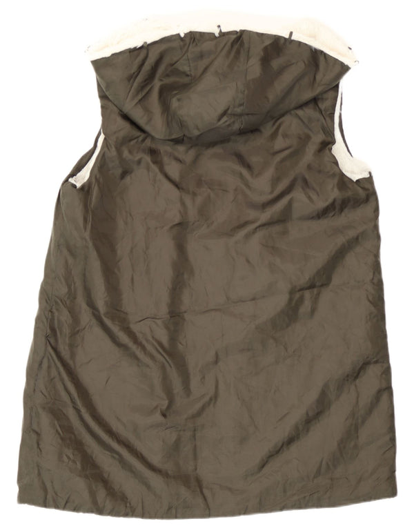 Oasis Womens Longline Hooded Liner Gilet UK 14 Medium Green Polyamide