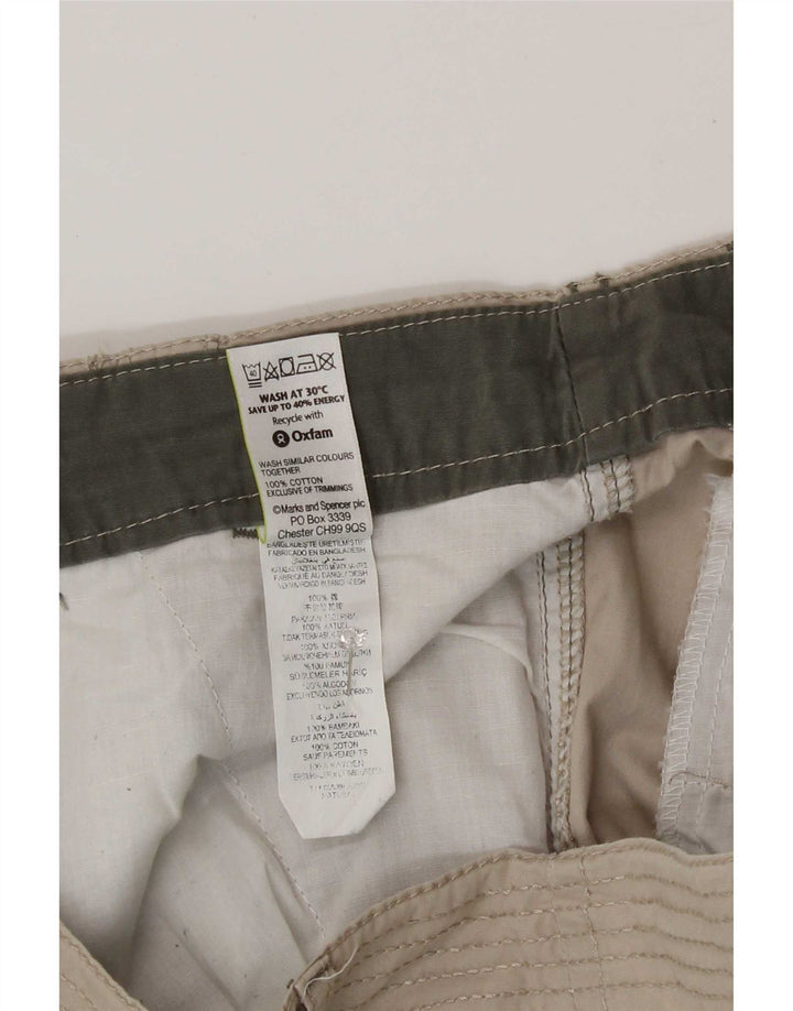 Marks & Spencer Herre Cargo Shorts Large W34 Beige Bomuld