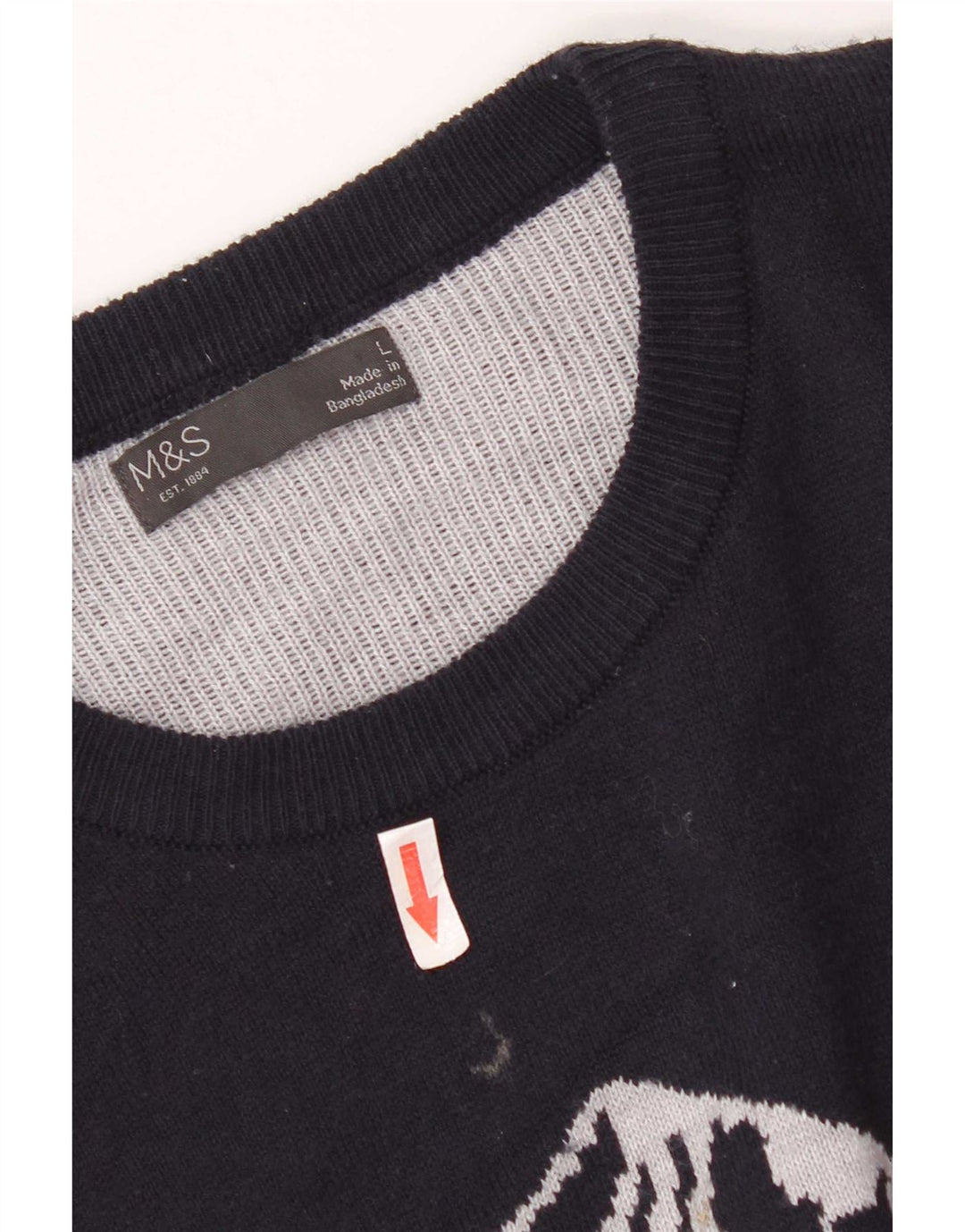 Marks & Spencer Herre sweater med rund hals, stor grå farveblok