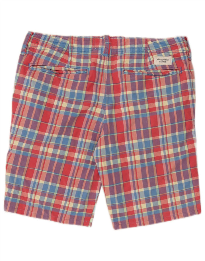 Abercrombie & Fitch Chino Shorts til mænd W32 Medium Flerfarvet ternet bomuld