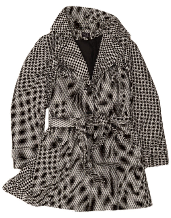 Marks & Spencer Trench Coat til kvinder UK 18 XL Sort geometrisk polyester