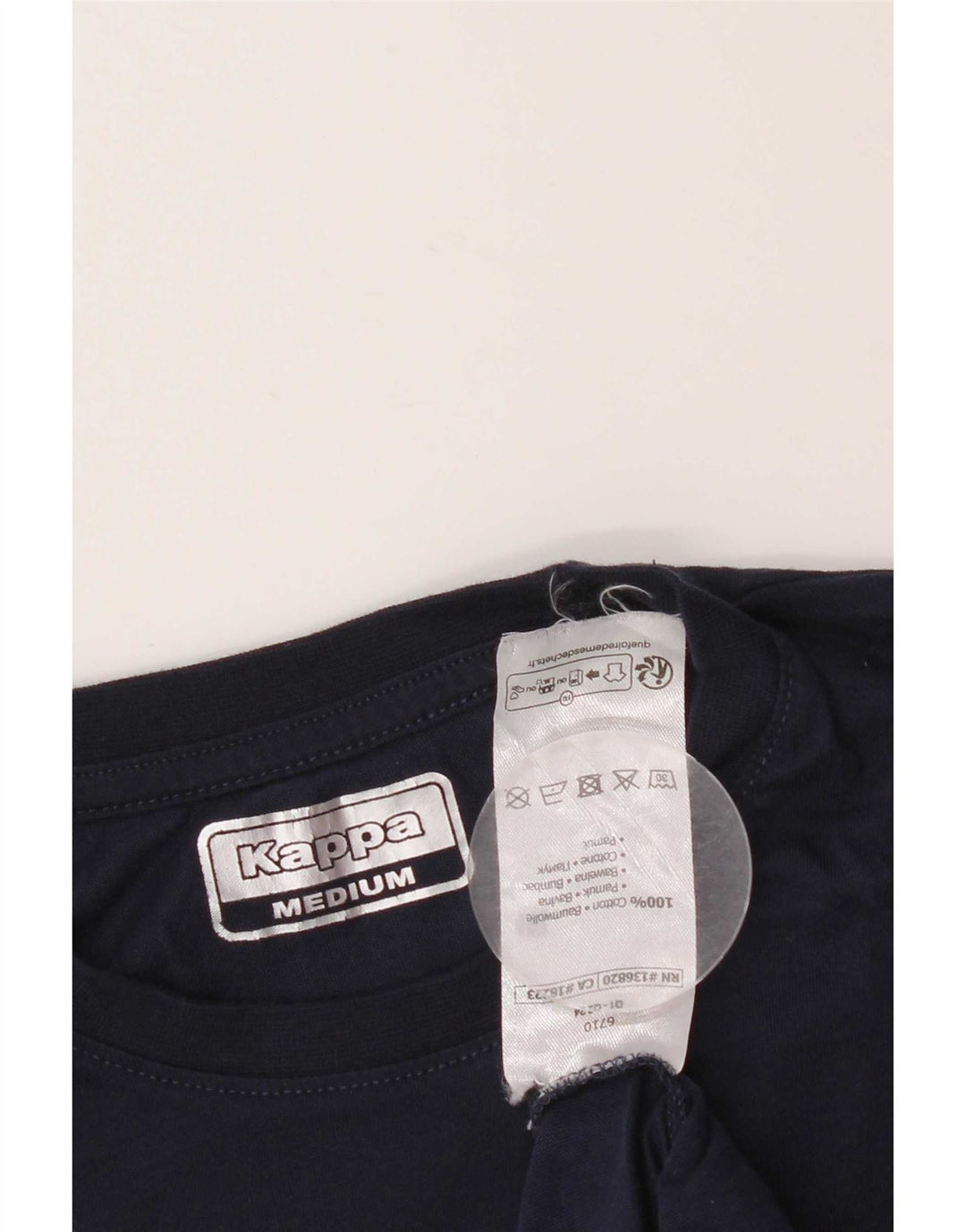 Kappa Herre grafisk T-shirt Top Medium Marineblå Bomuld