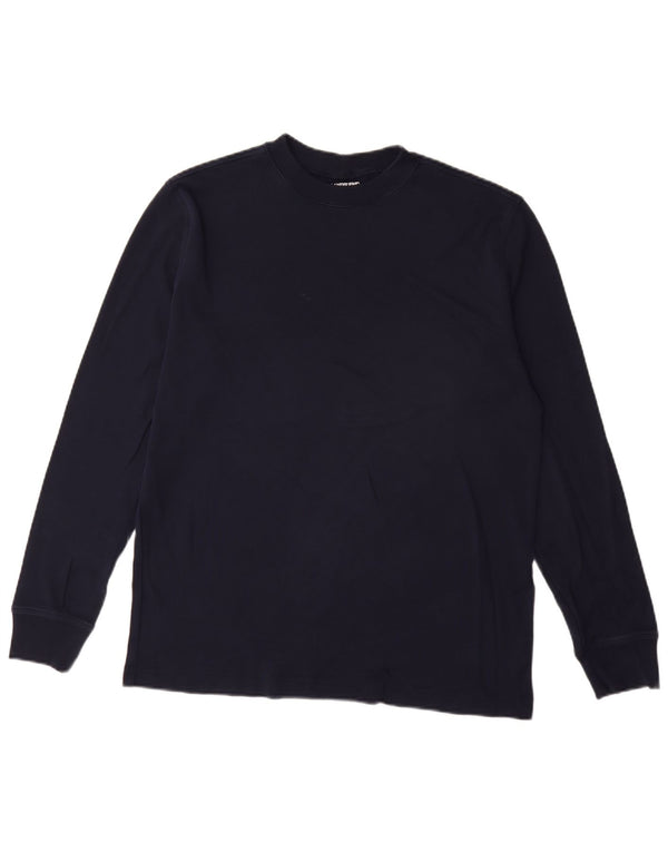 Lands End Herre Top Langærmet UK 38/40 Medium Navy Blue