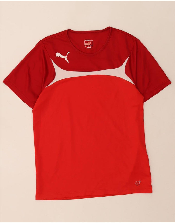 Puma Herre T-Shirt Top Lille Rød Colourblock Polyester