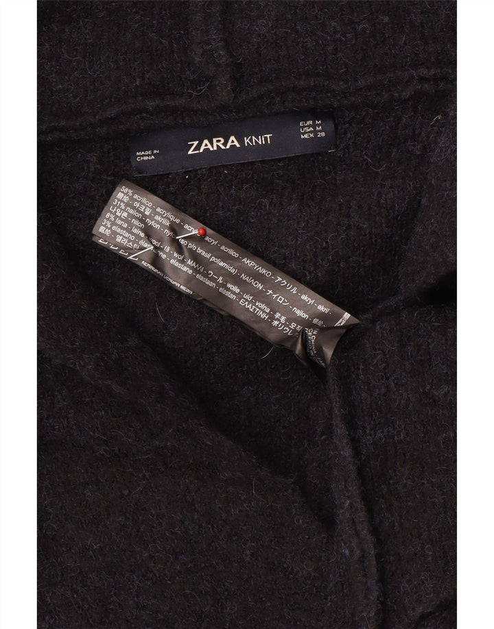 Zara Dame Oversized hættetrøje cardigan UK 14 Medium Navy Blue