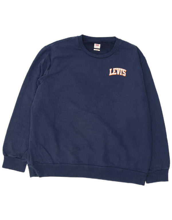 LEVI'S Herre Standard Fit Sweatshirt Jumper XL Marineblå Bomuld
