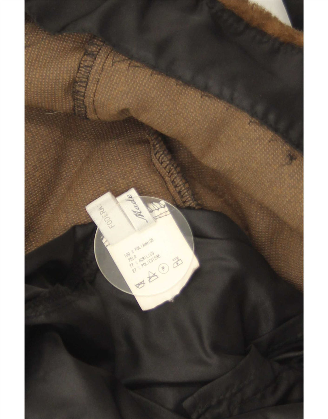Vintage Sherpa-overfrakke til kvinder IT 42 Medium Sort Polyamid