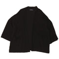 ZARA Dame Oversized 3/4 ærmet åben cardigan sweater UK 10 Small Black