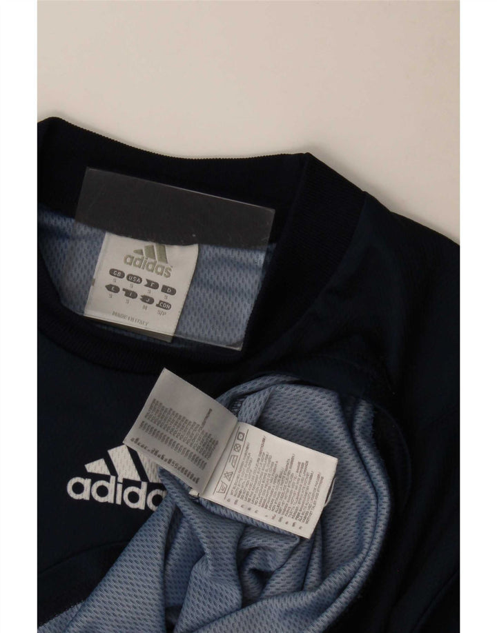 Adidas Mens Graphic T-Shirt Top Small Navy Blue Polyester