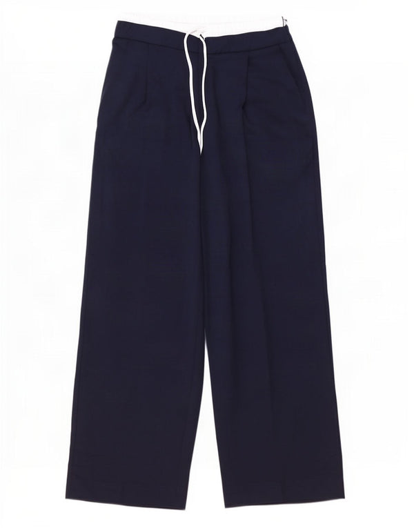 Zara Womens Pegged Casual Trousers Large W30 L32 Navy Blue Polyester