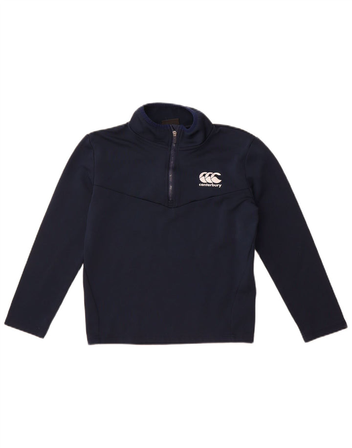 Canterbury Boys Zip Neck Pullover Træningsdragt Top 9-10 år Navy Blue