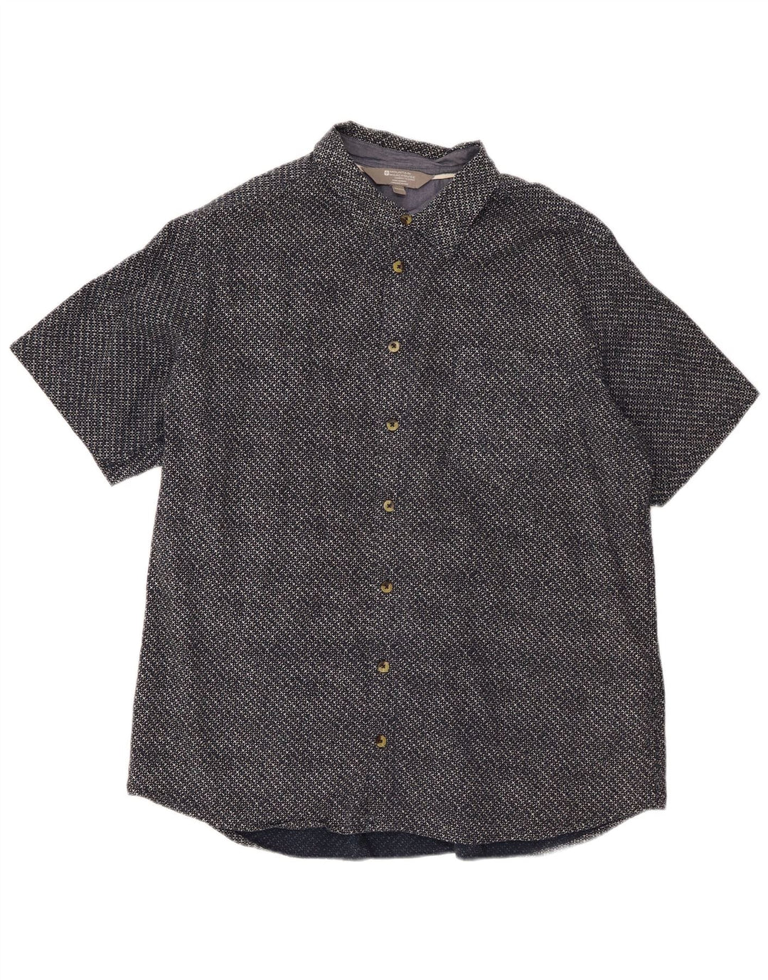 Mountain Warehouse Herre kortærmet skjorte 2XL marineblå Gingham Cotton