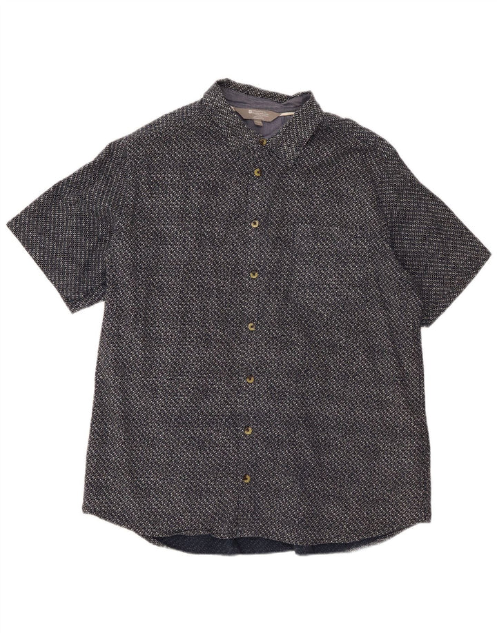 Mountain Warehouse Herre kortærmet skjorte 2XL marineblå Gingham Cotton