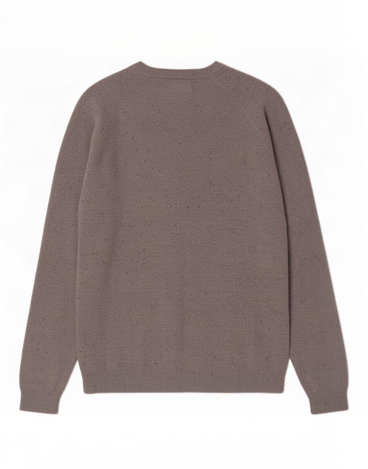 Zara Herre Boat Neck Jumper Sweater Medium Grey Flecked Bomuld