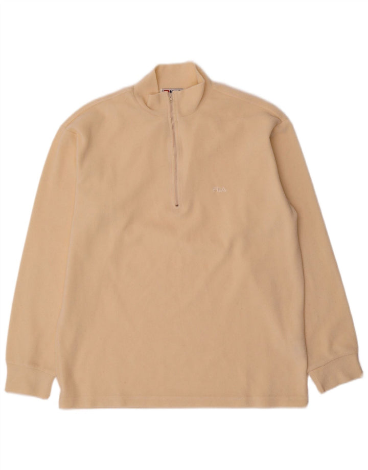 Fila Herre Zip Neck Fleece Jumper IT 50 Medium Beige Polyester