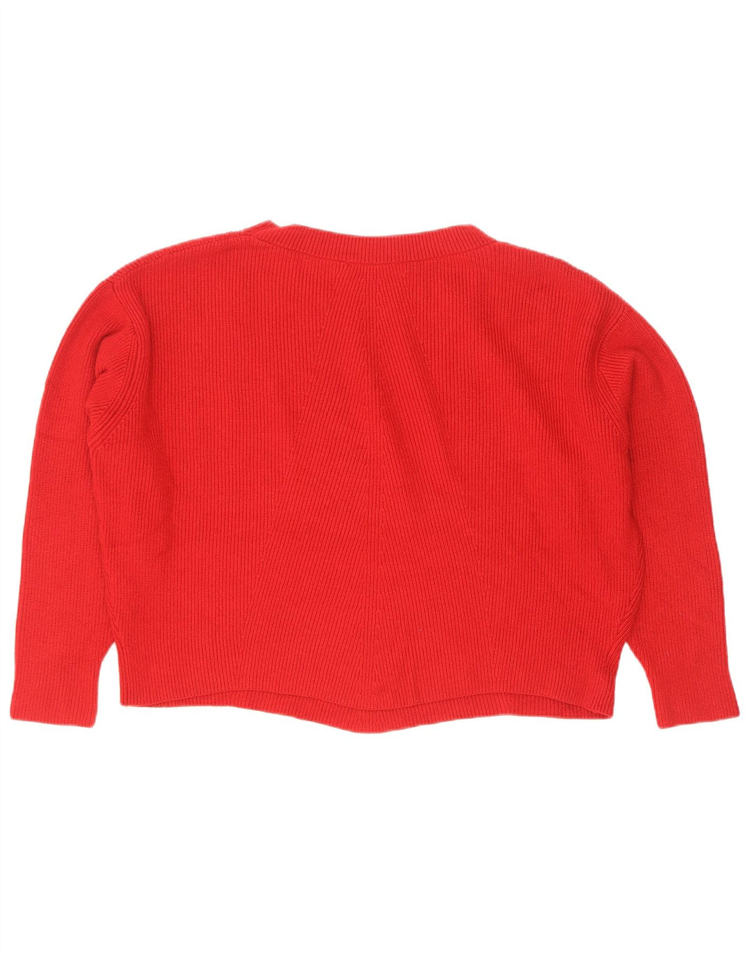 Zara Dame Oversized Crew Neck Jumper Sweater UK 10 Small Red Viscose