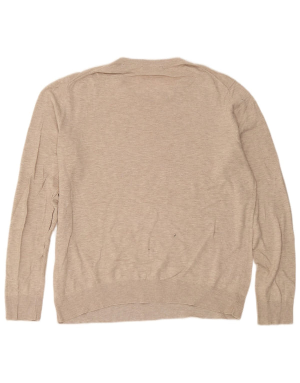 Jack & Jones herre sweater med rund hals, stor beige flækket bomuld