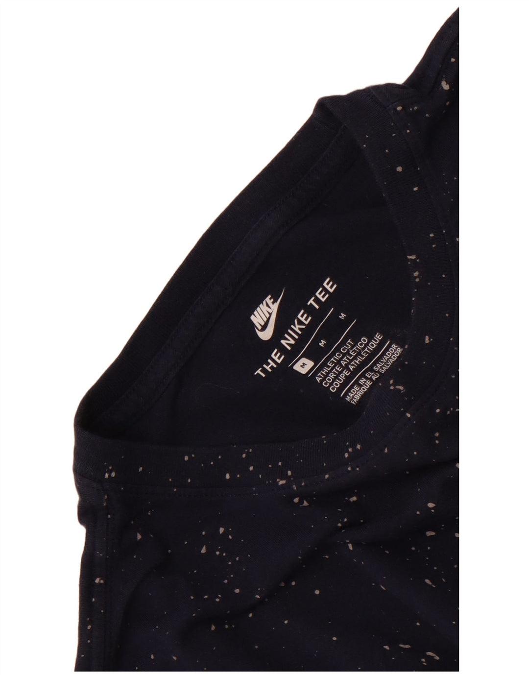 Nike Herre Athletic Cut Grafisk T-Shirt Top Medium Navy Blue Flecked