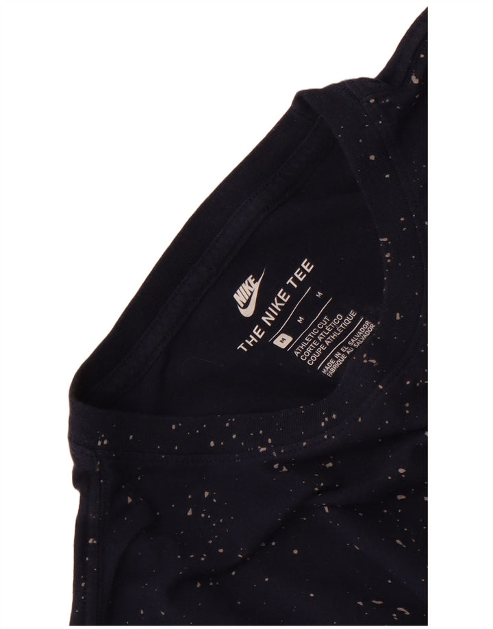 Nike Herre Athletic Cut Grafisk T-Shirt Top Medium Navy Blue Flecked