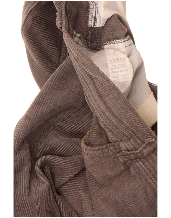 Farah Lige fløjlsbukser til mænd W38 L29 Grå bomuld