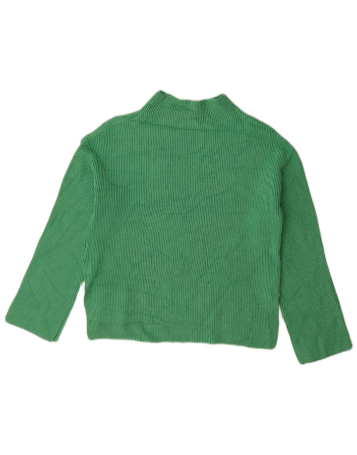 Marks & Spencer Dame Turtle Neck Jumper Sweater UK 10 Small Green Viscose