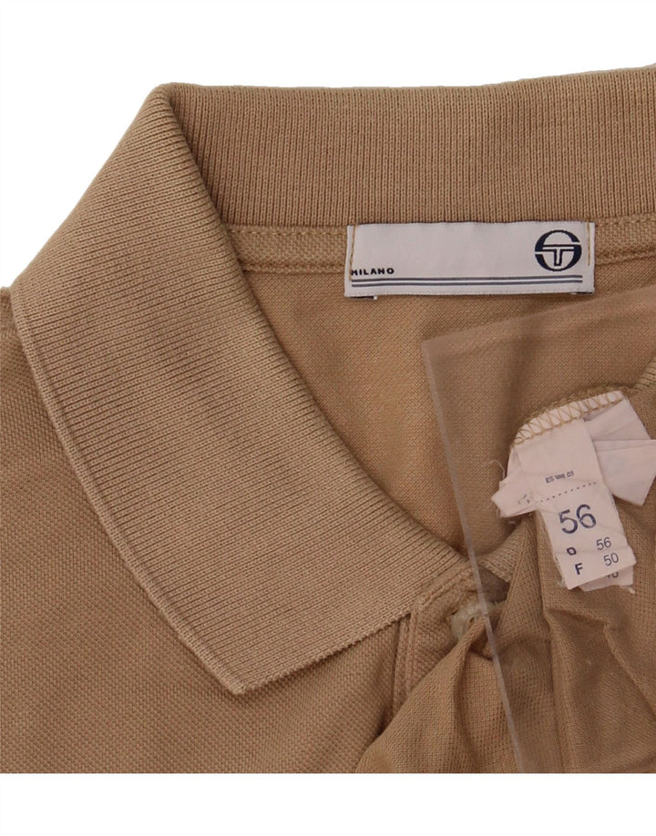 SERGIO TACCHINI Mens Polo Shirt IT 56 2XL Beige Vintage Sergio Tacchini and Second-Hand Sergio Tacchini from Messina Hembry 