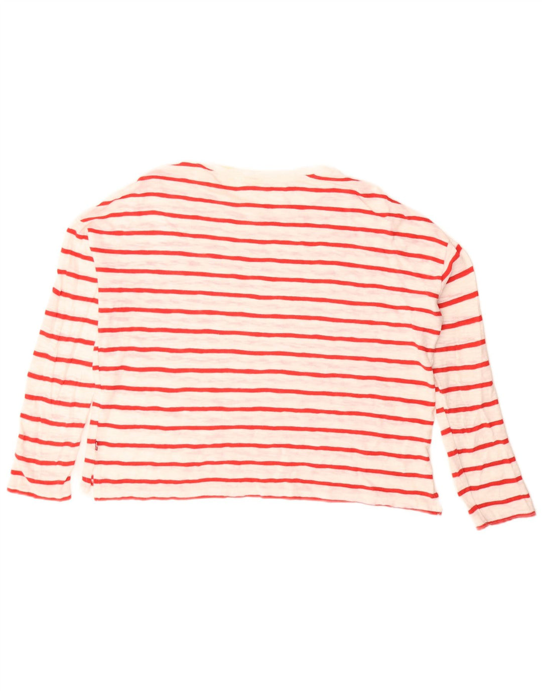 Levi's Dame Oversized Top Langærmet UK 10 Lille Hvid Stribet