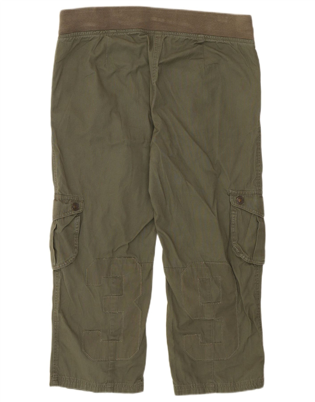 Benetton Womens Graphic Cargo Capri Bukser W36 L22 Khaki
