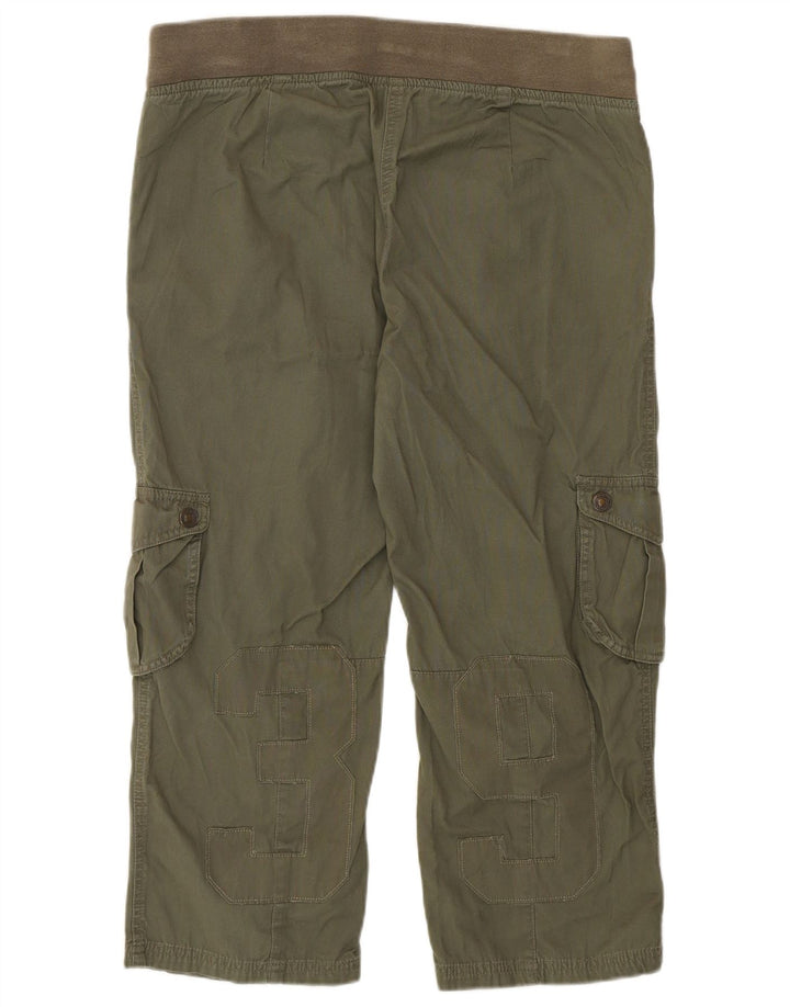 Benetton Womens Graphic Cargo Capri Bukser W36 L22 Khaki
