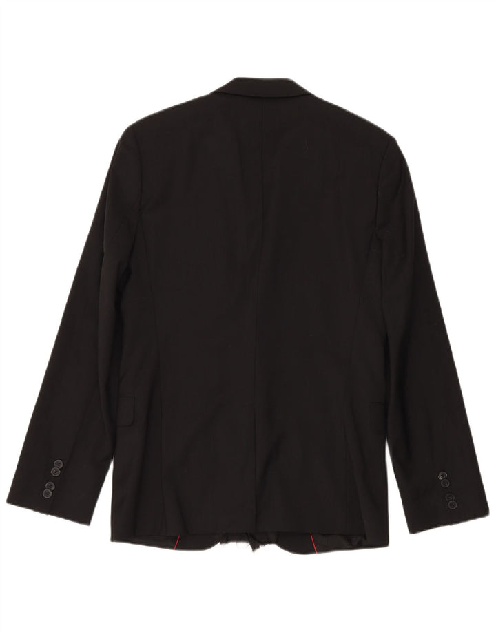 Hugo Boss Herre 2-knaps blazerjakke EU 46 Lille sort uld