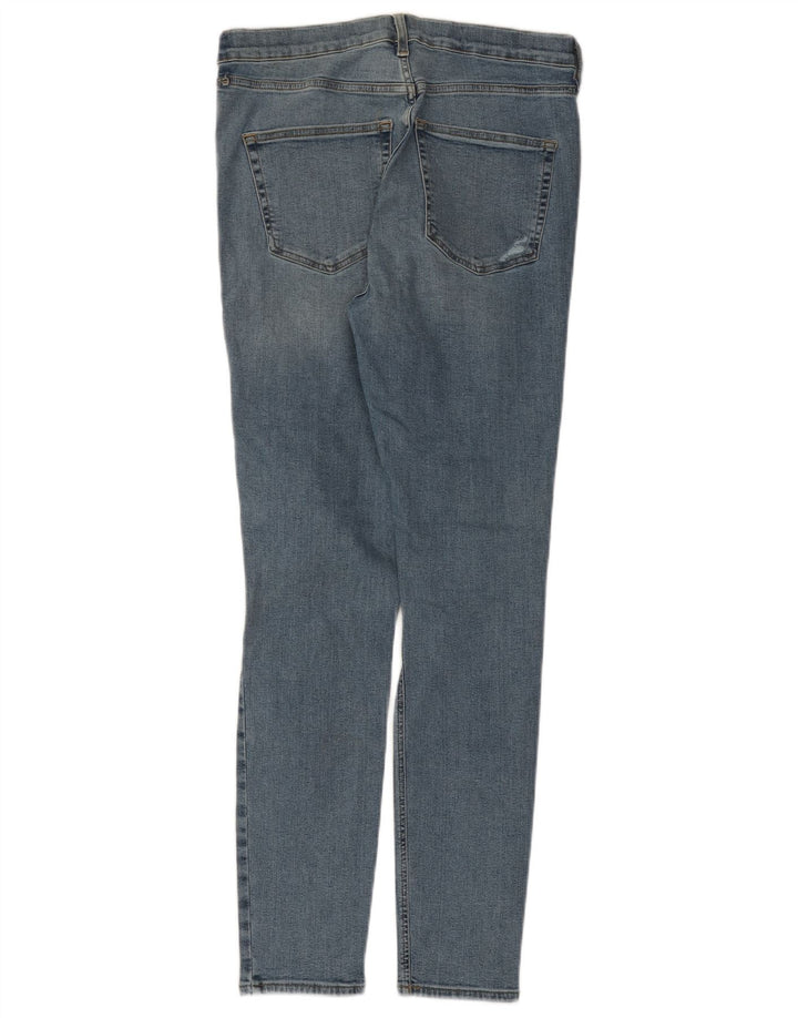 TOPSHOP Dame Jamie Distressed Skinny Jeans W32 L30 Blå Bomuld