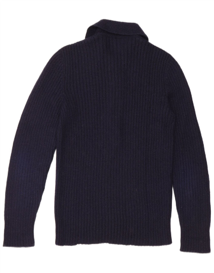 Vintage herre polo hals sweater lille marineblå