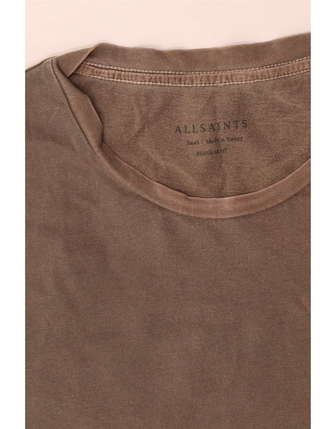 All Saints Herre Regular Fit T-shirt Top Lille brun bomuld