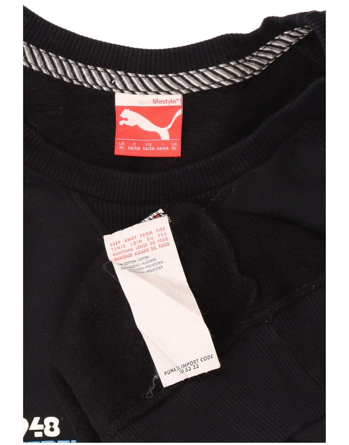 PUMA grafisk sweatshirt til mænd XL sort bomuld