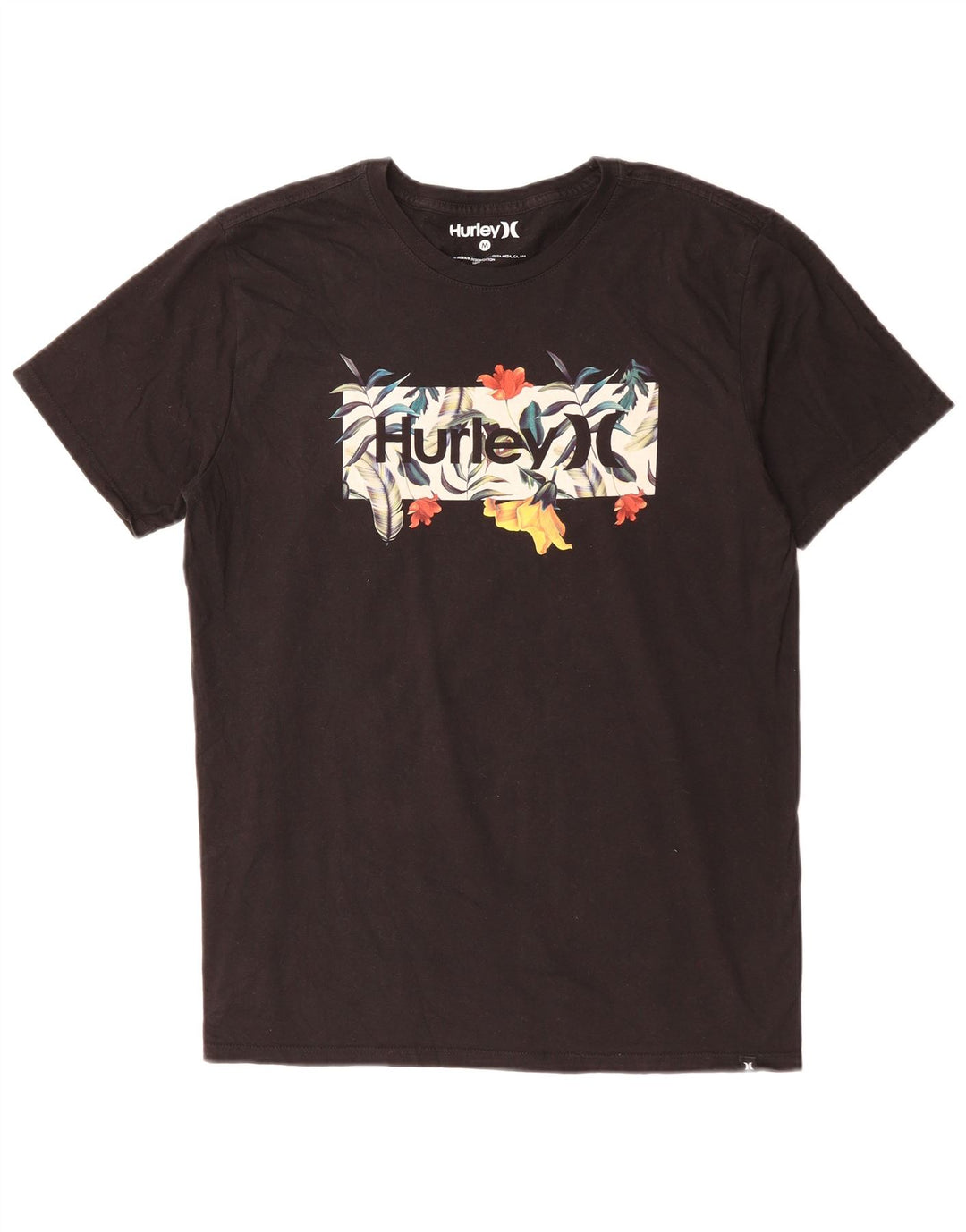 Hurley Herre Grafisk T-Shirt Top Medium Sort Bomuld