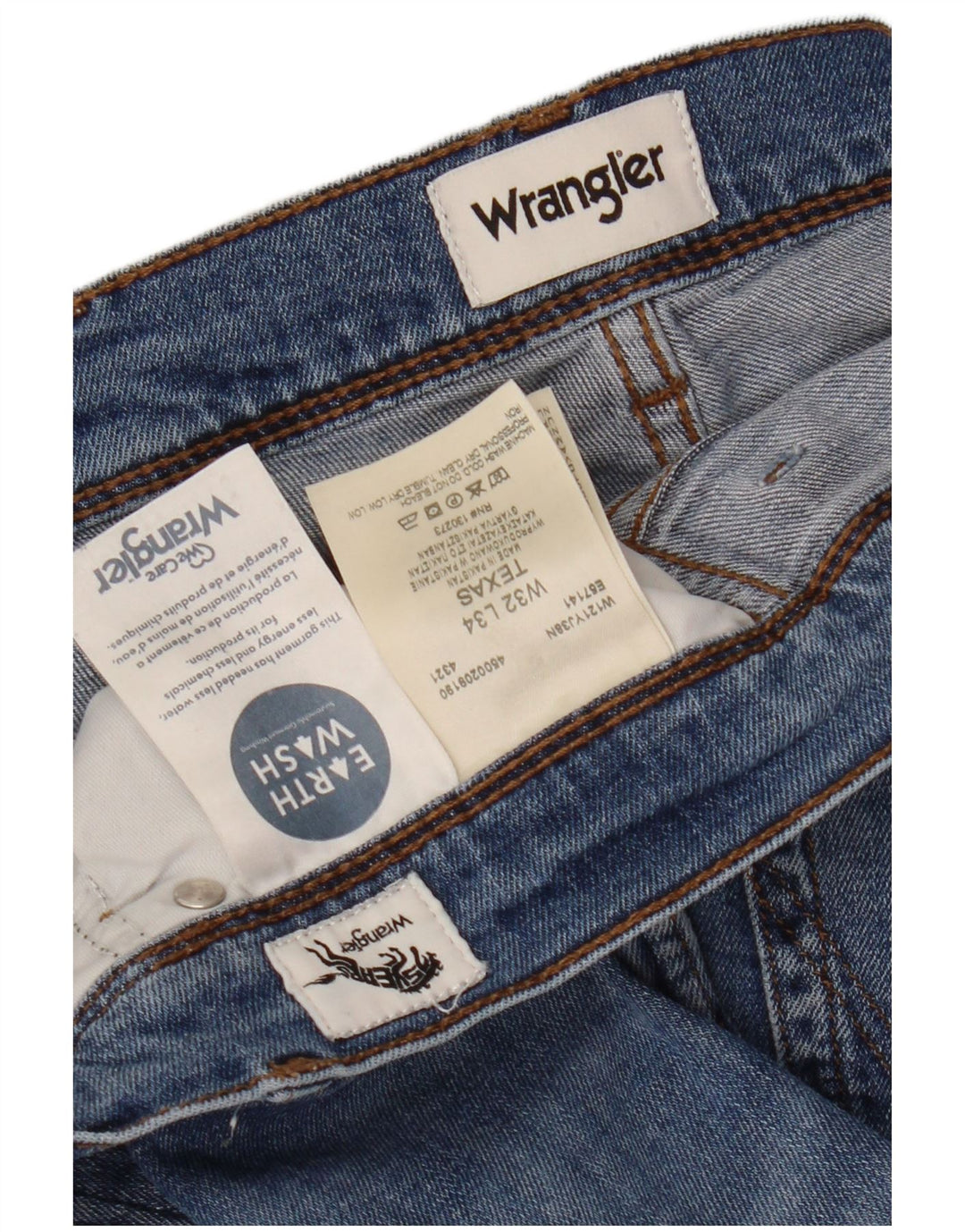 Wrangler Herre Texas Straight Jeans W32 L31 Blå Bomuld