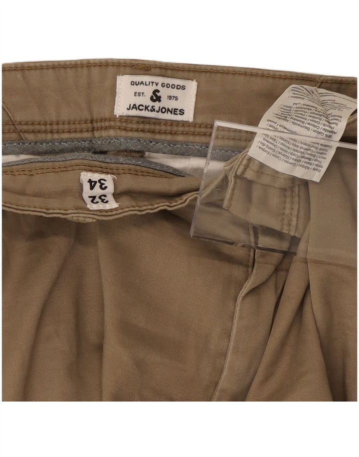 JACK & JONES Slim Chino Bukser til mænd W32 L32 Beige Bomuld