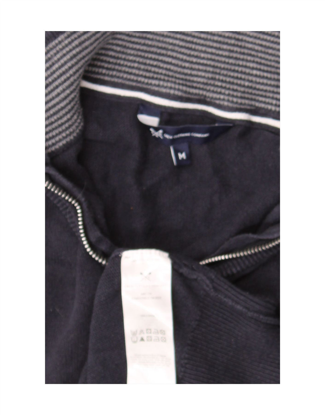 Besætningstøj Herre Zip Neck Jumper Sweater Medium Navyblå Bomuld