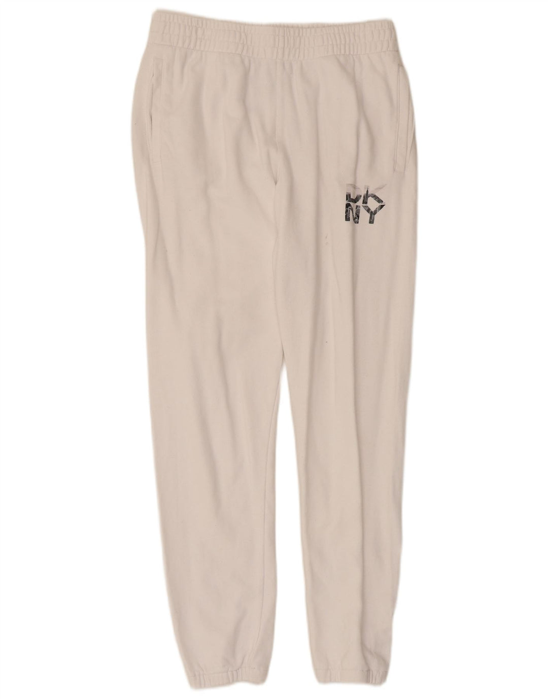 DKNY Dame grafisk træningsdragt Bukser Joggers UK 14 Medium White Bomuld