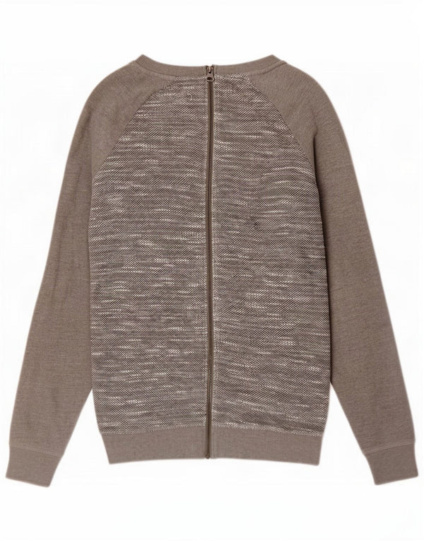Fat Face Dame Boat Neck Jumper Sweater UK 8 Small Grey Flecked Bomuld