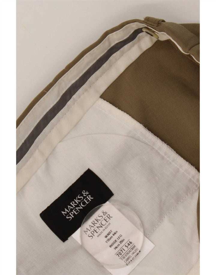 Marks & Spencer Herre Pegged Suit Bukser W44 L29 Beige Polyester