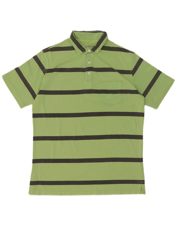 Murphy & Nye herre poloshirt XL grøn stribet bomuld