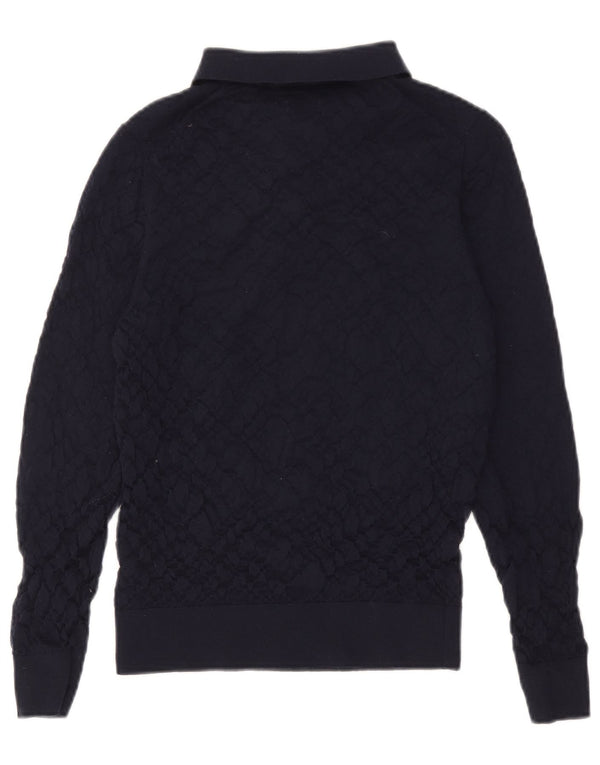 Massimo Dutti Herre Polo Neck Jumper Sweater Medium Marineblå Uld